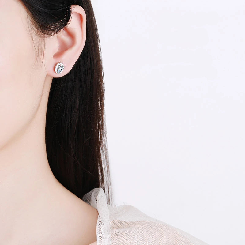 Oval Moissanite earrings