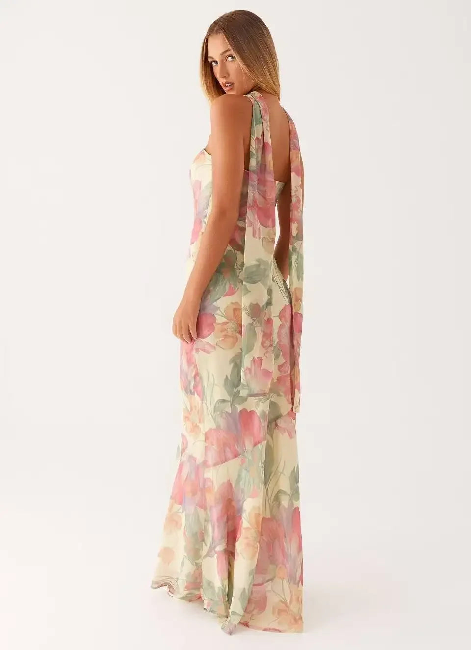 Coral maxi dress