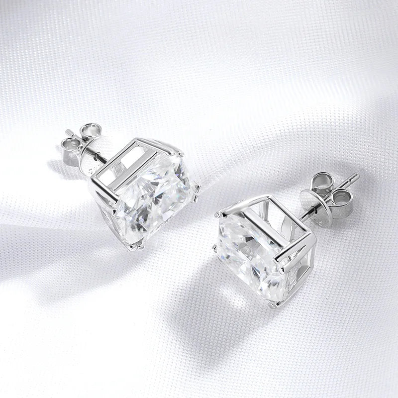 Rectangle Moissanite earrings