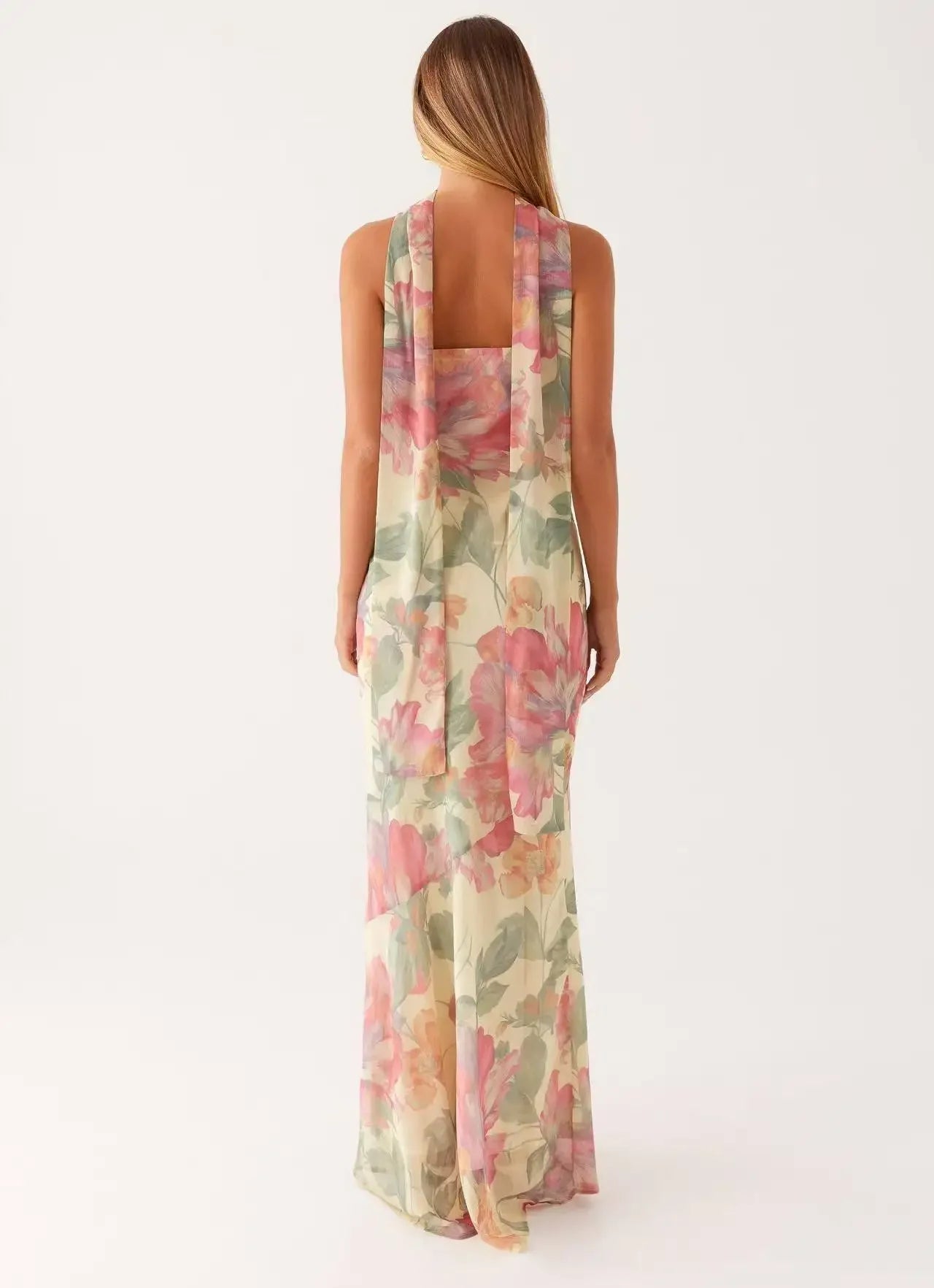 Coral maxi dress