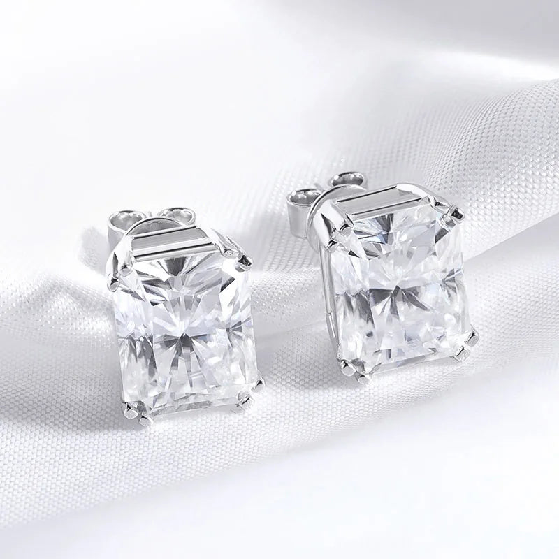 Rectangle Moissanite earrings