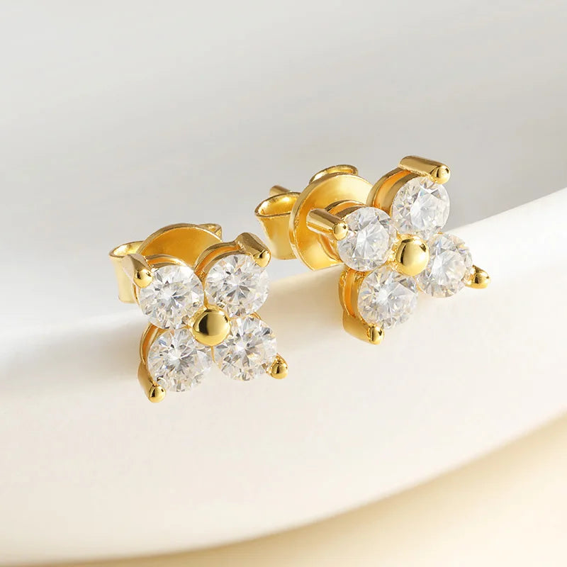 Clover Moissanite earrings