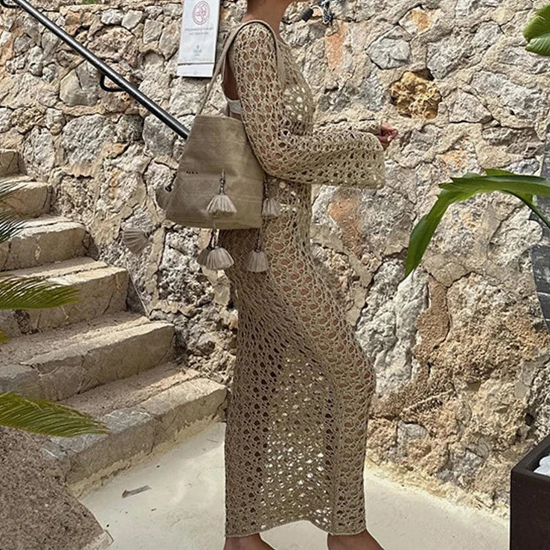 שמלת מקסי רשת-דר