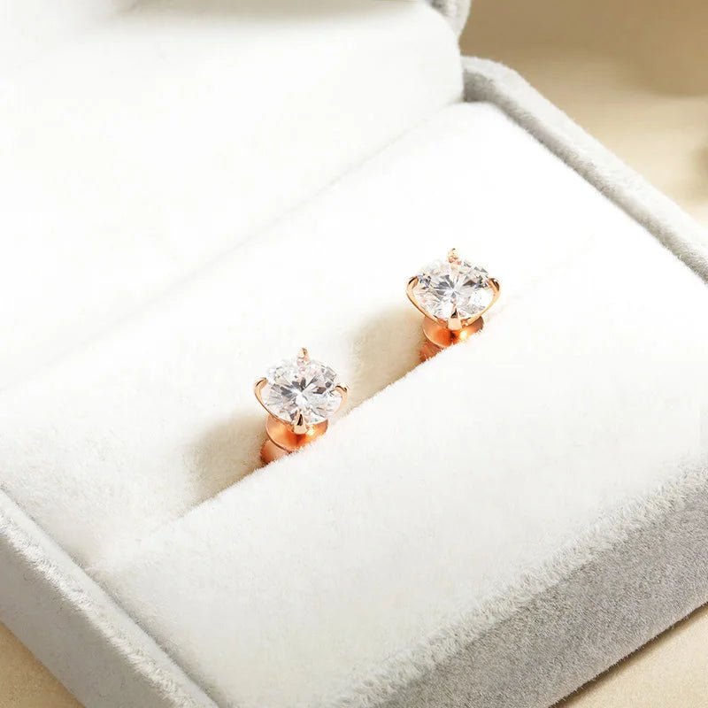 Round Moissanite earrings - 𝘽𝙖𝙨𝙞𝙘 𝙇𝙞𝙣𝙚