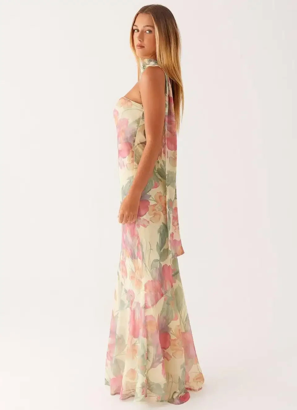 Coral maxi dress