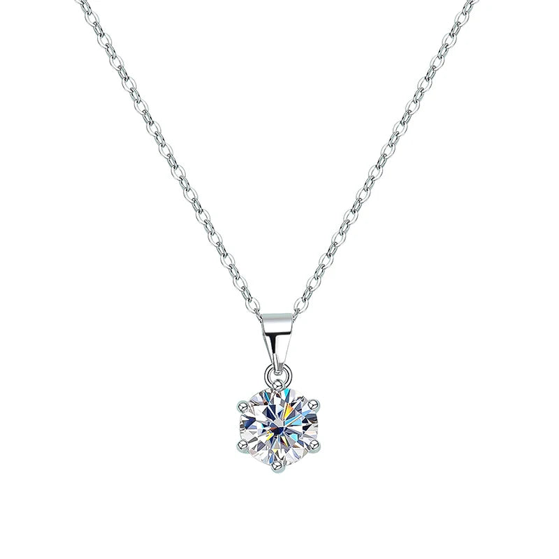 Moissanite round necklace