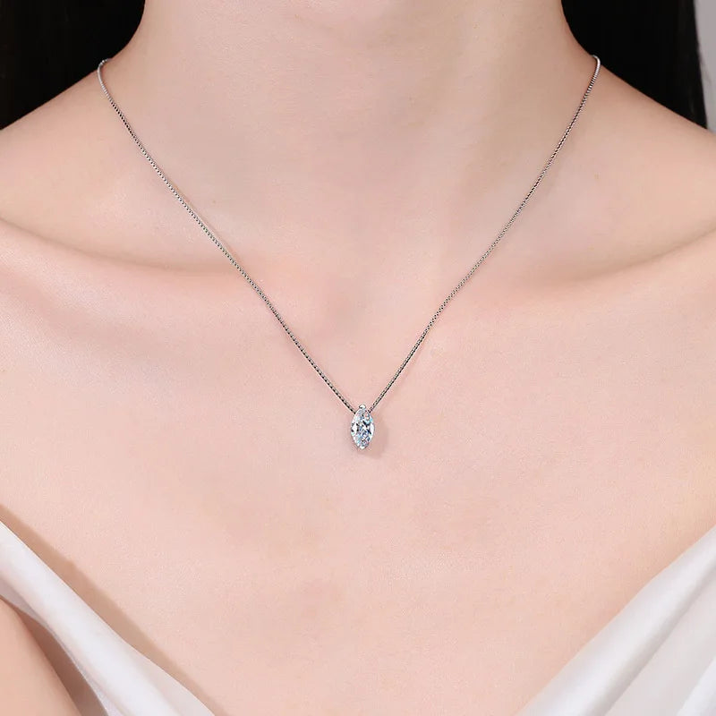Moissanite marquise necklace