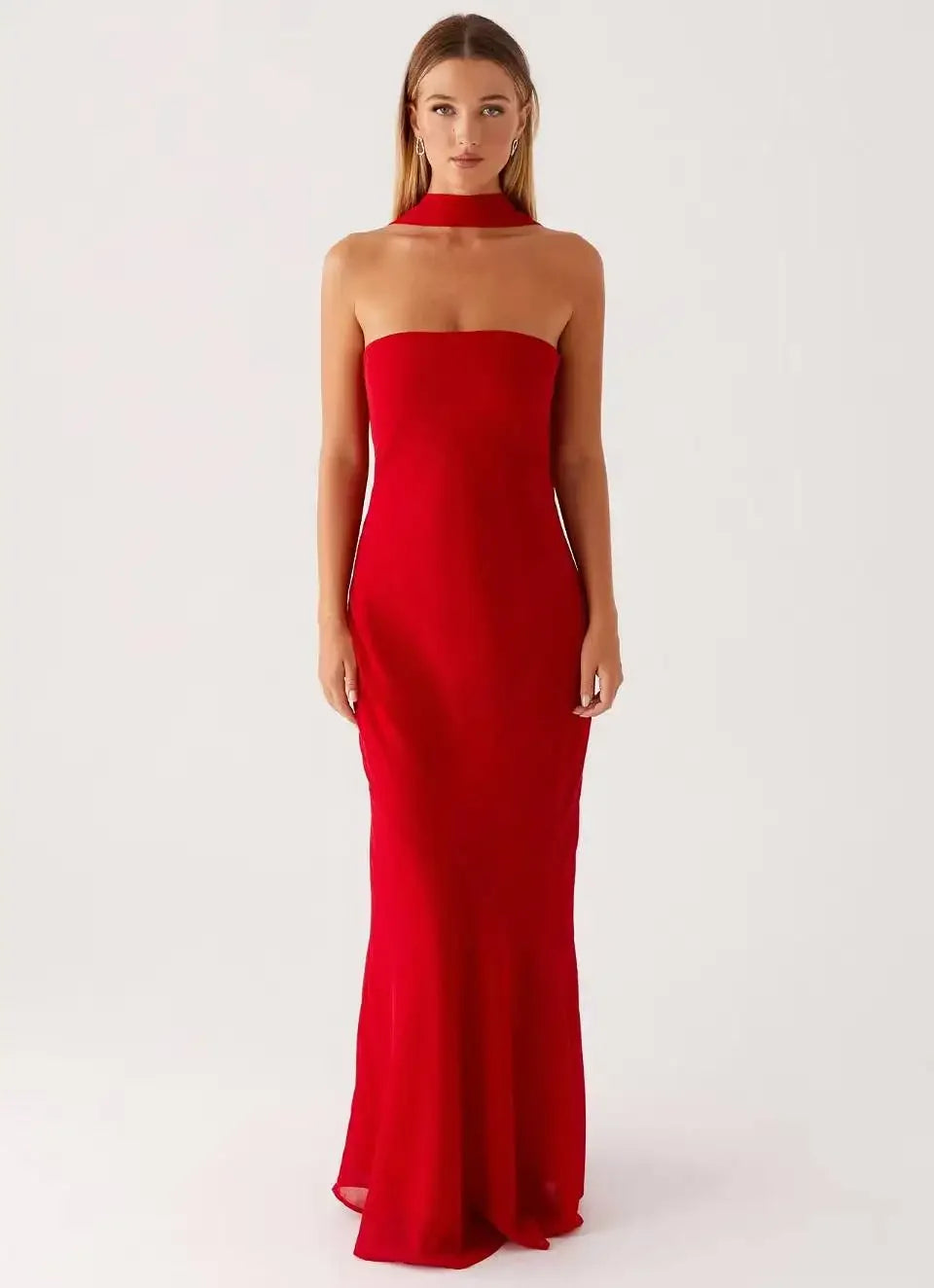 Coral maxi dress