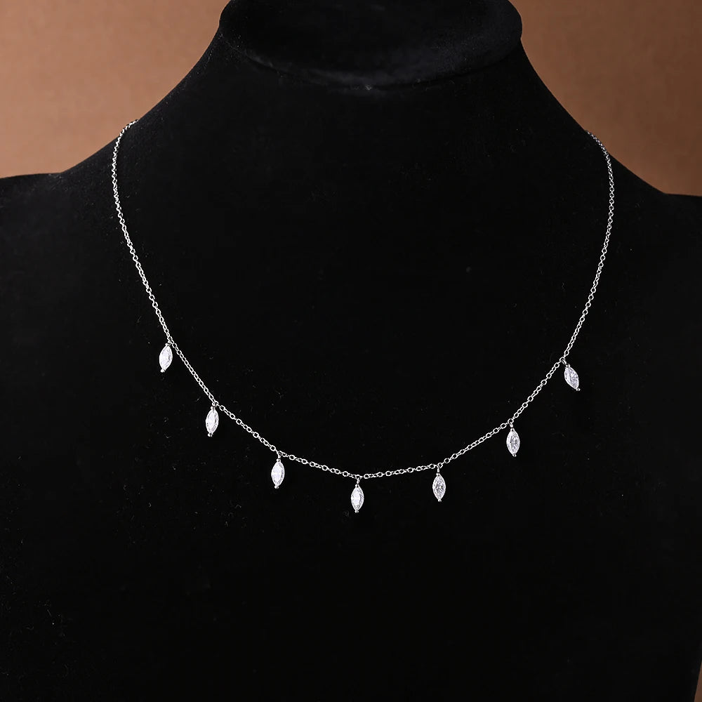 Moissanite marquise necklace