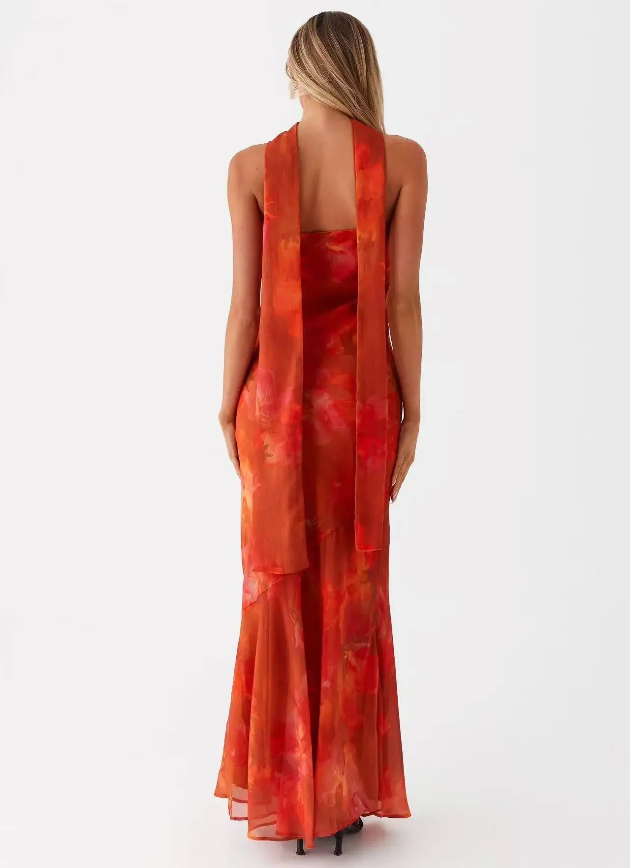 Coral maxi dress