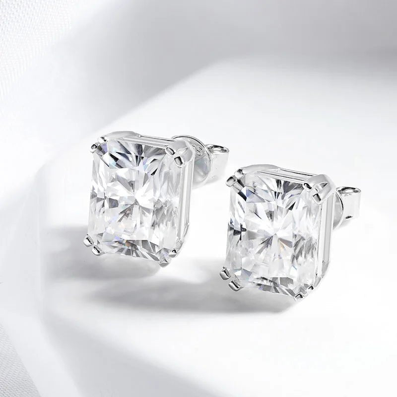 Rectangle Moissanite earrings - 𝘽𝙖𝙨𝙞𝙘 𝙇𝙞𝙣𝙚