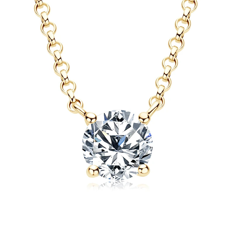 Moissanite round necklace