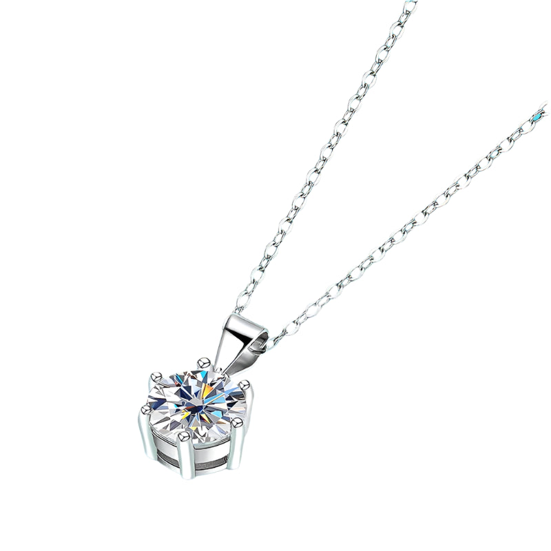 Moissanite round necklace