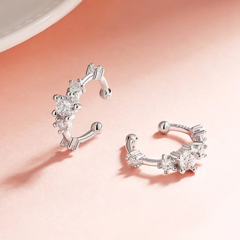 Moissanite earrings without hole