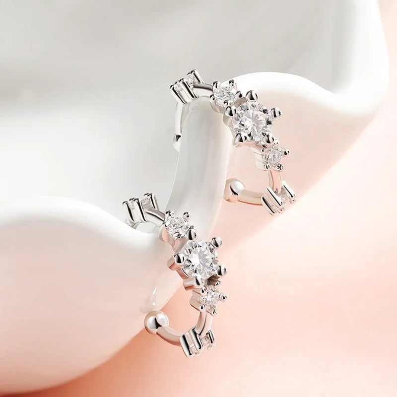 Moissanite earrings without hole