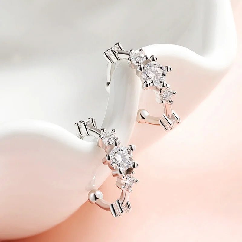 Moissanite earrings without hole - 𝘽𝙖𝙨𝙞𝙘 𝙇𝙞𝙣𝙚