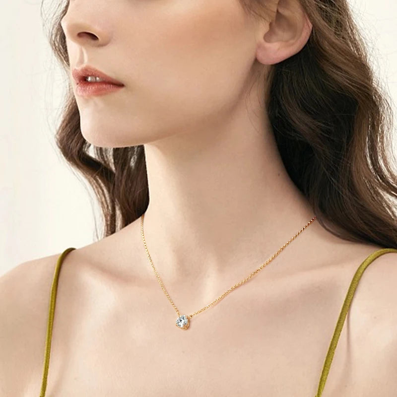 Moissanite round necklace