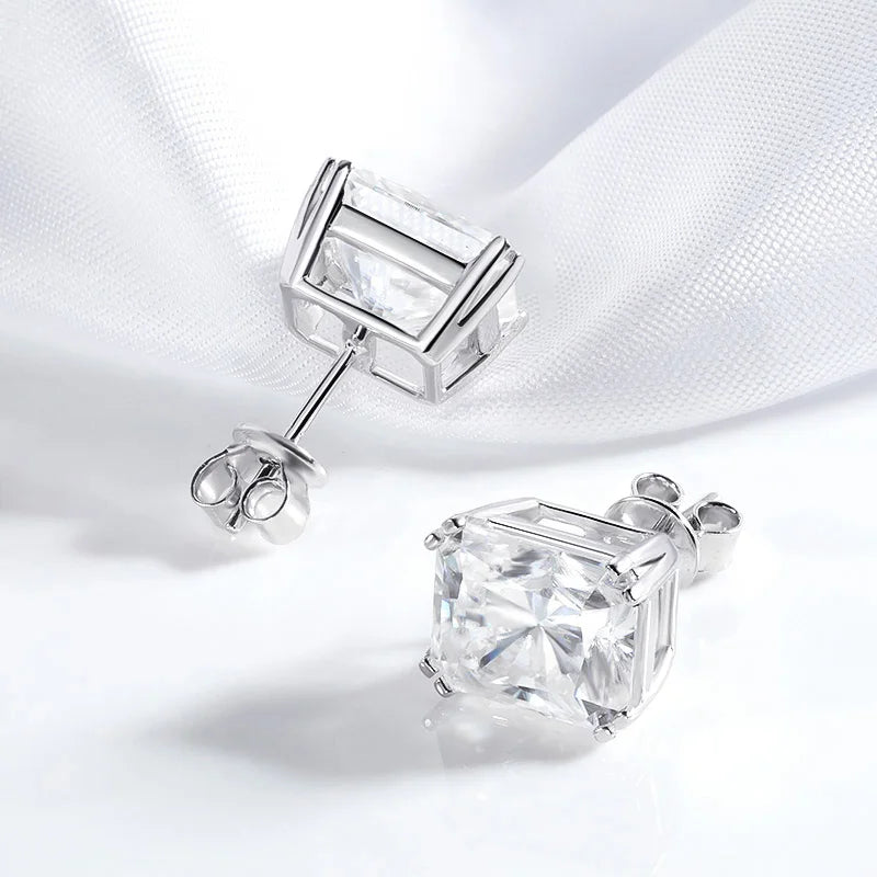 Rectangle Moissanite earrings