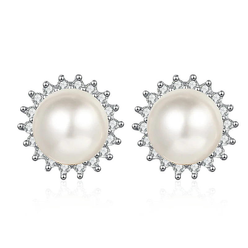 Square Moissanite earrings with pearls