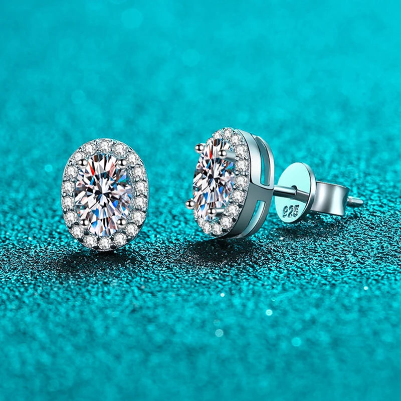 Oval Moissanite earrings