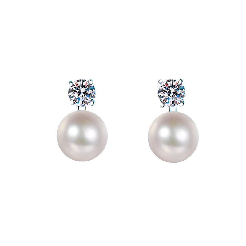Square Moissanite earrings with pearls