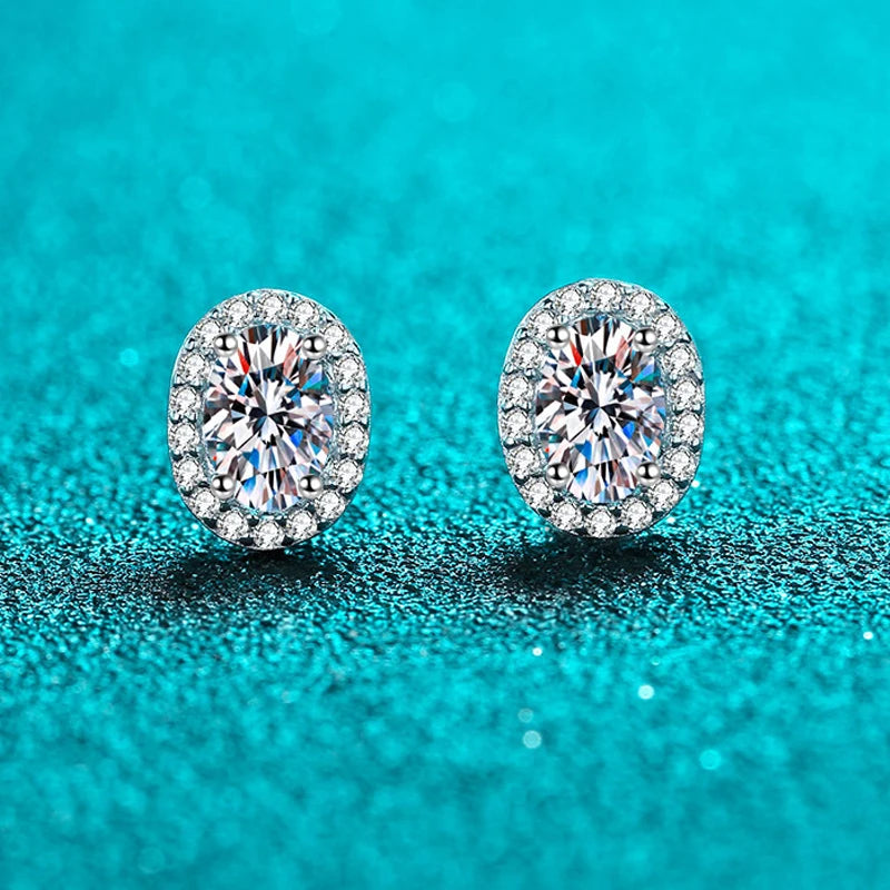 Oval Moissanite earrings