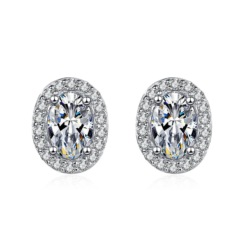 Oval Moissanite earrings