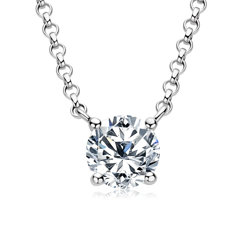 Moissanite round necklace