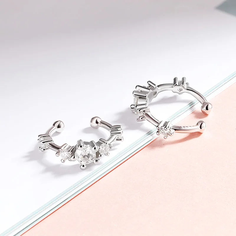 Moissanite earrings without hole