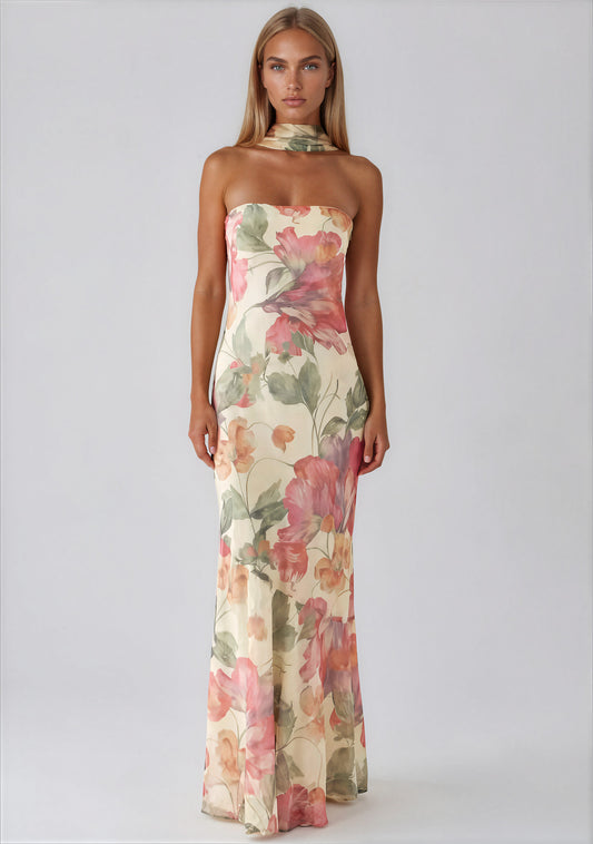 Coral maxi dress