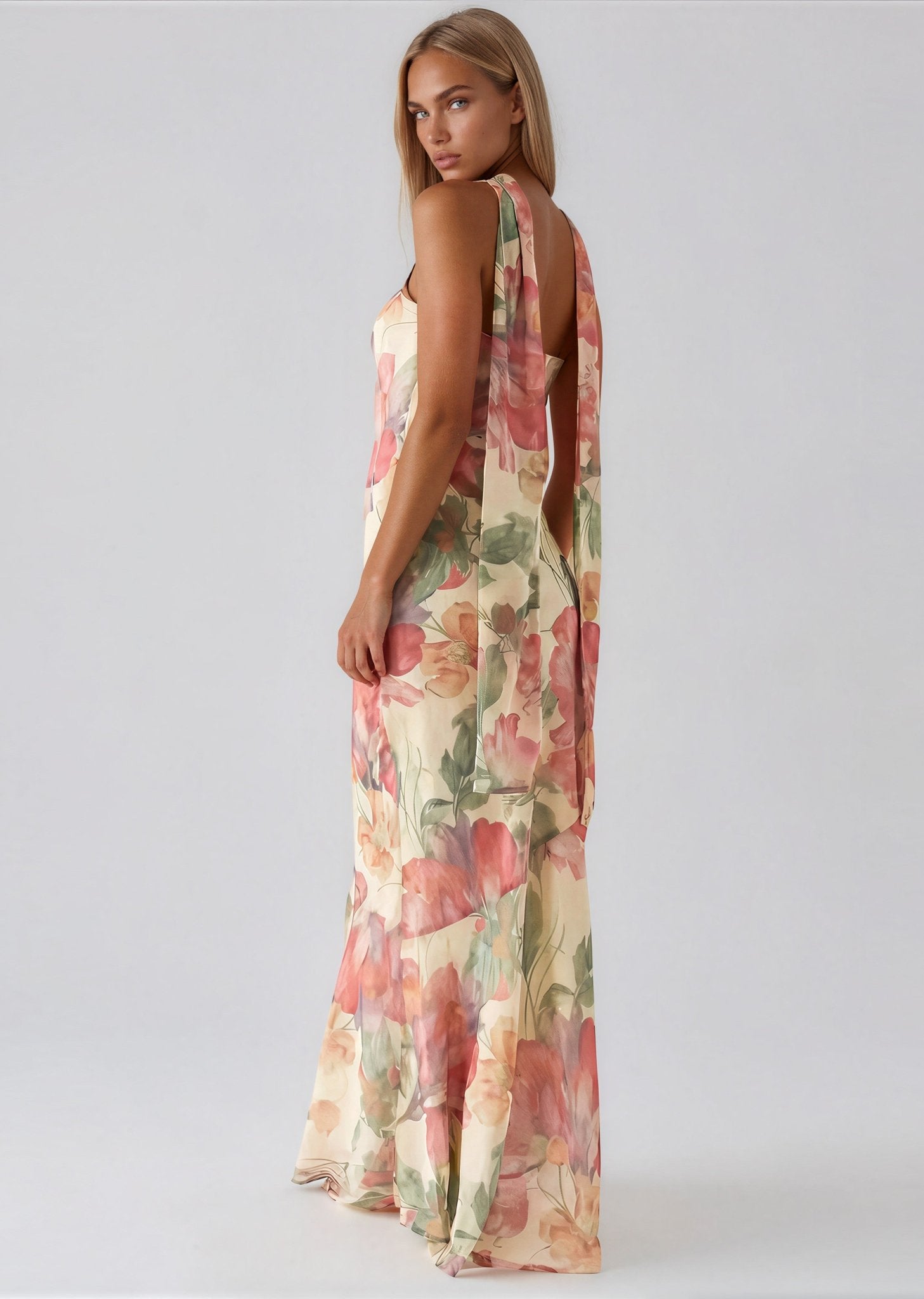 Coral maxi dress - 𝘽𝙖𝙨𝙞𝙘 𝙇𝙞𝙣𝙚