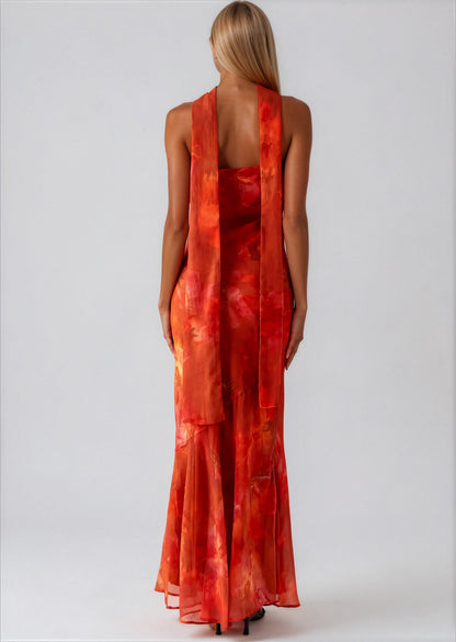 Coral maxi dress - 𝘽𝙖𝙨𝙞𝙘 𝙇𝙞𝙣𝙚