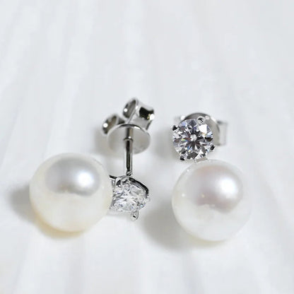 Square Moissanite earrings with pearls