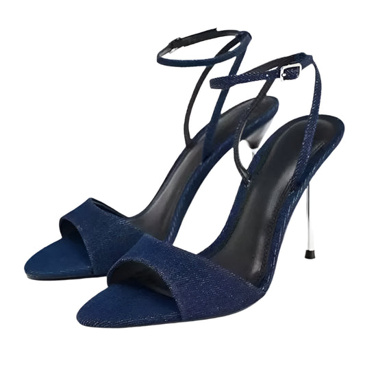Denim heels