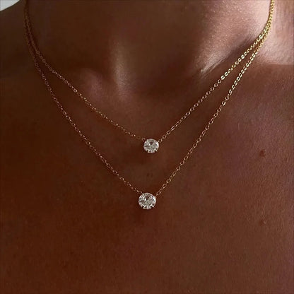 Moissanite round necklace
