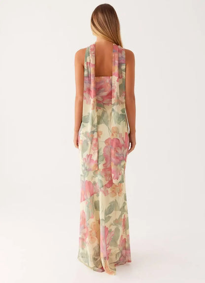 Coral maxi dress