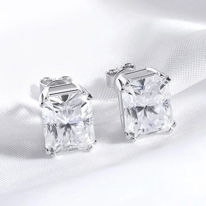 Rectangle Moissanite earrings