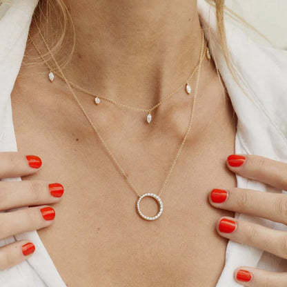 Moissanite marquise necklace