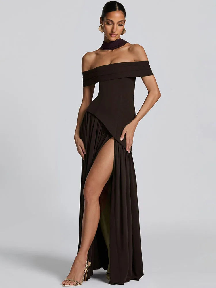 Brown maxi dress