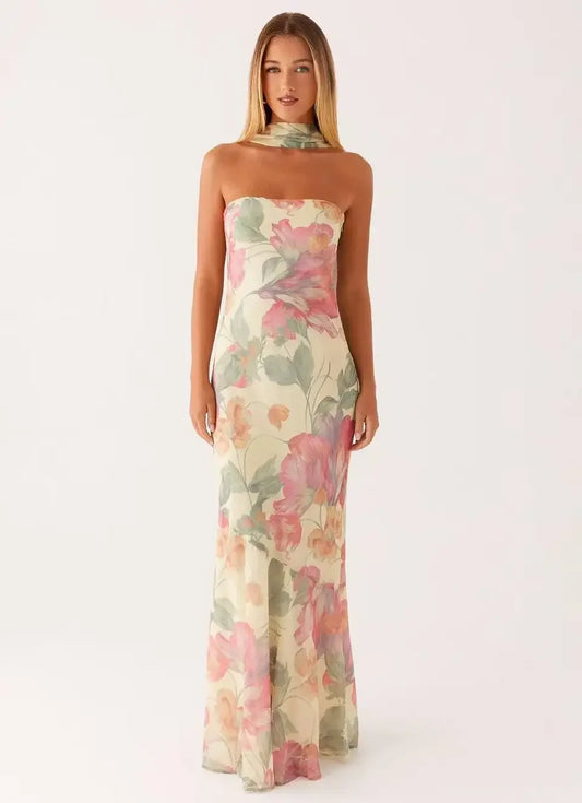 Coral maxi dress