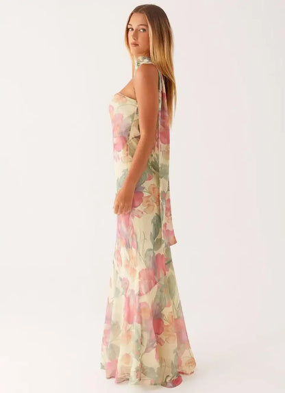 Coral maxi dress