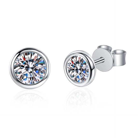 Round Moissanite earrings