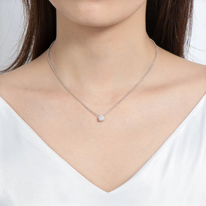 Moissanite round necklace