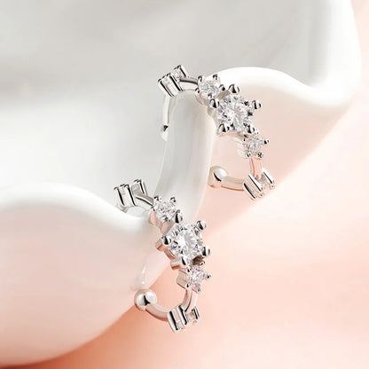 Moissanite earrings without hole