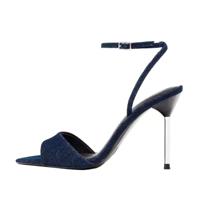 Denim heels