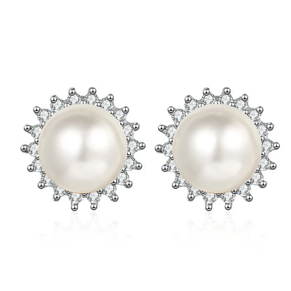 Square Moissanite earrings with pearls