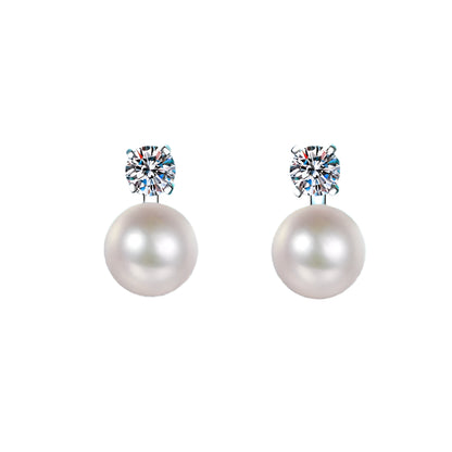 Square Moissanite earrings with pearls