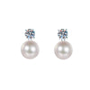 Square Moissanite earrings with pearls