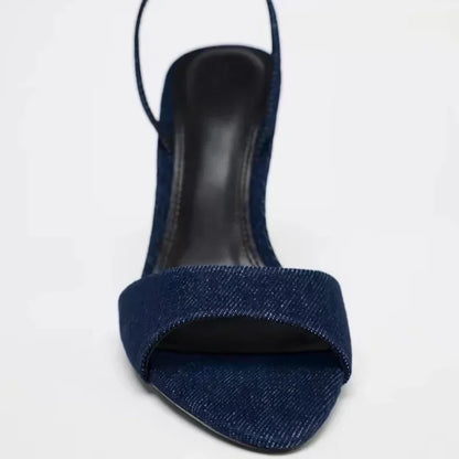 Denim heels
