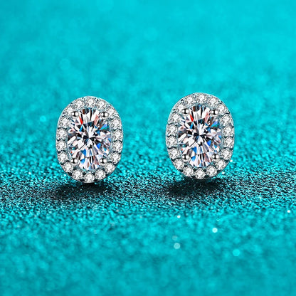 Oval Moissanite earrings